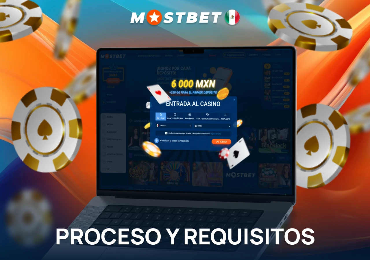 Registro en la plataforma de casino en línea Mostbet