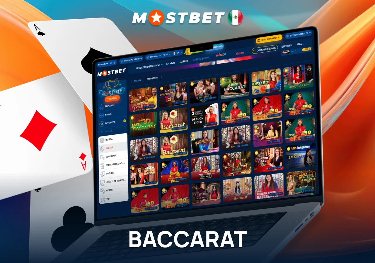 Juegos de baccarat en la plataforma de una casa de apuestas en México