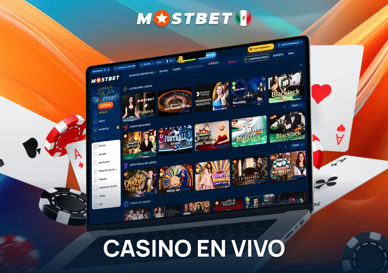 Amplia gama de juegos en el casino en vivo de Mostbet