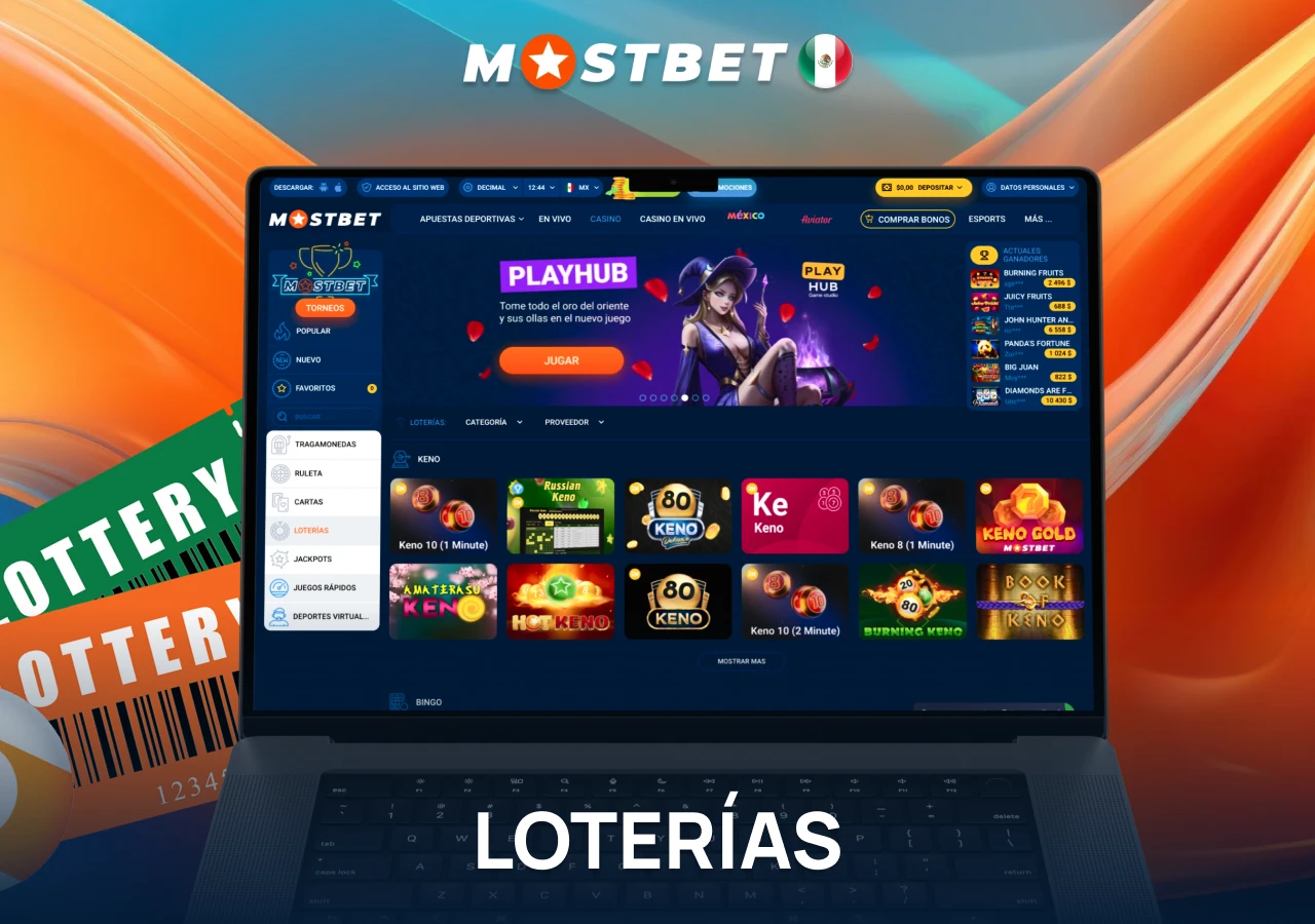 Loterías disponibles en la plataforma de la casa de apuestas