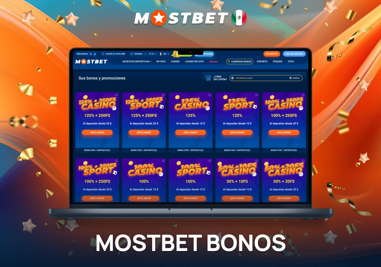 Ofertas de bonos en la plataforma de casino Mostbet