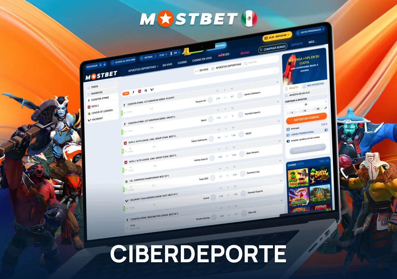 Juegos populares de la sección de ciberdeportes en Mostbet