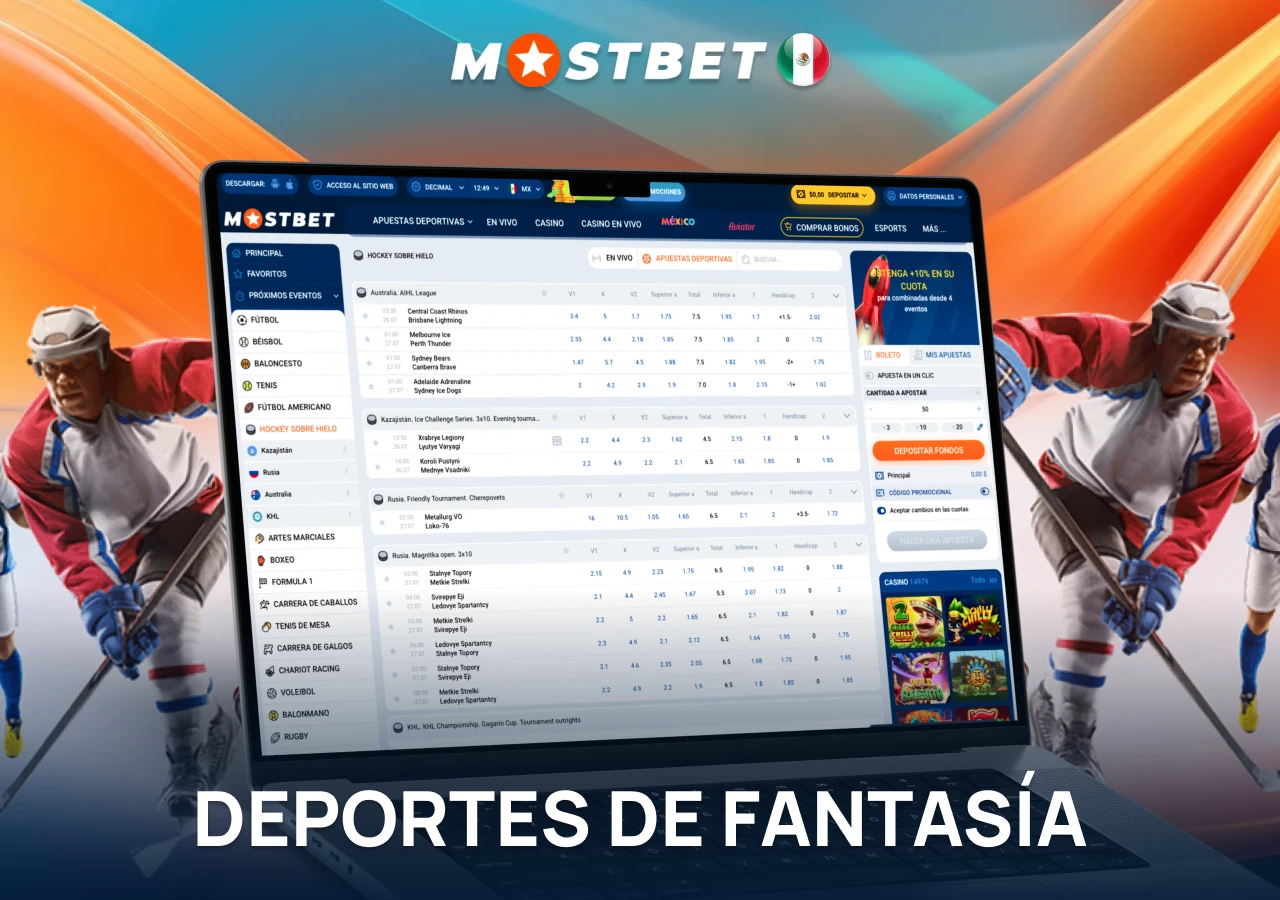 Deportes de fantasía en la plataforma Mostbet