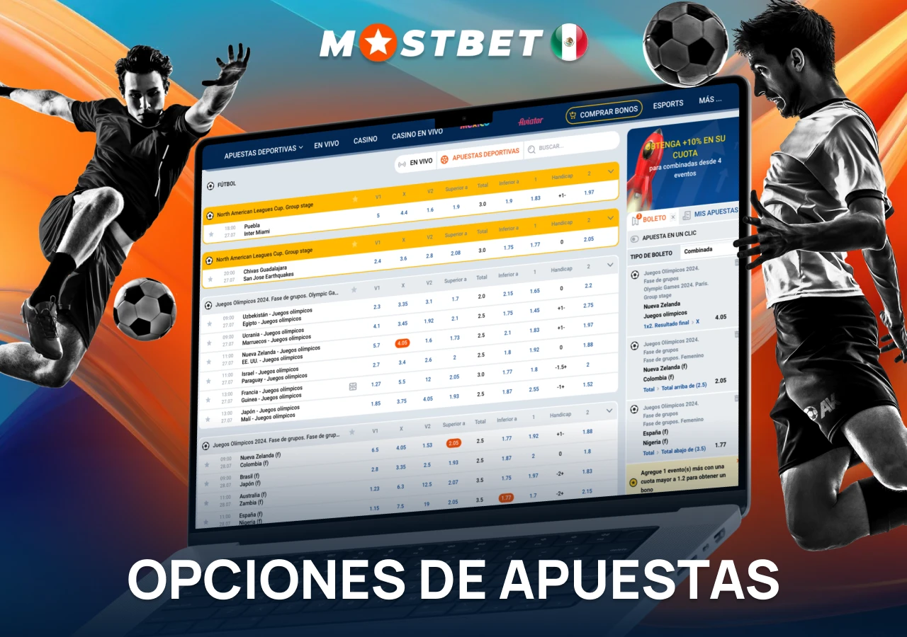 Opciones de apuesta disponibles en la plataforma de la casa de apuestas