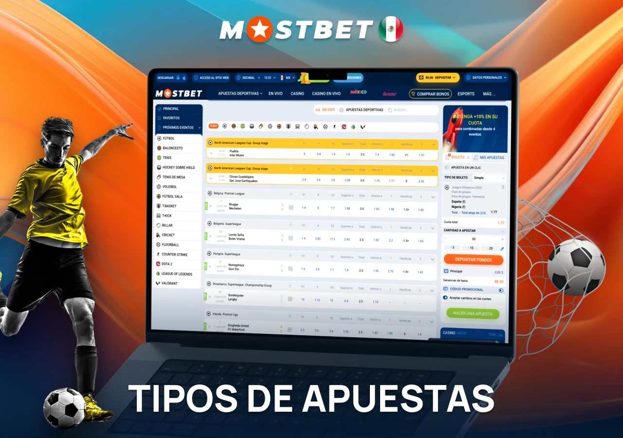 Tipos de apuestas sobre acontecimientos deportivos en la plataforma de la casa de apuestas