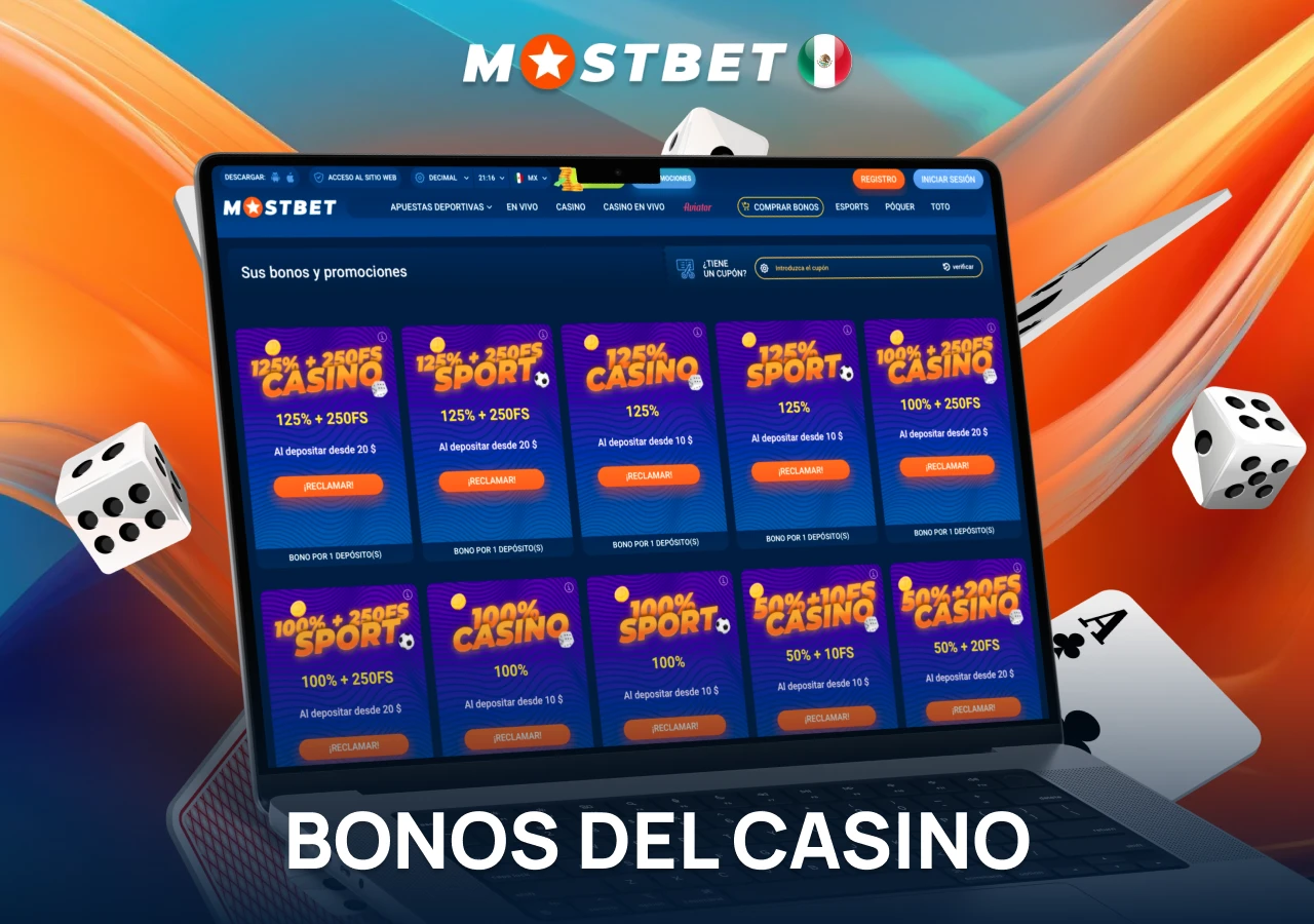 Bonificación en juegos de casino en Mostbet