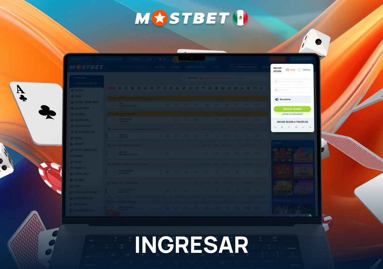 Ingresar a una cuenta en la plataforma de una casa de apuestas en México