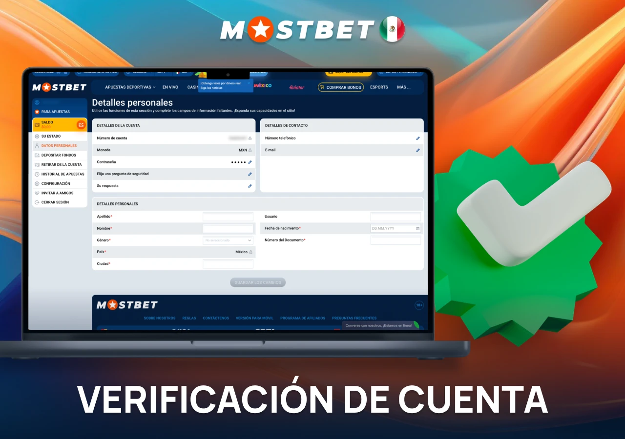 Verificación de la cuenta en la plataforma de la casa de apuestas