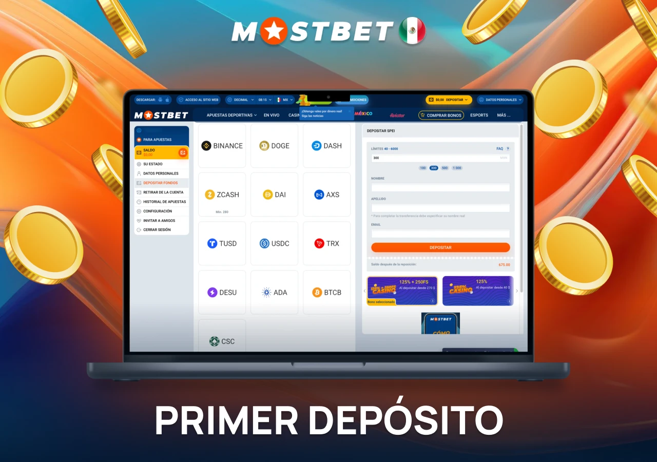 Opciones disponibles para realizar un ingreso en tu cuenta de Mostbet