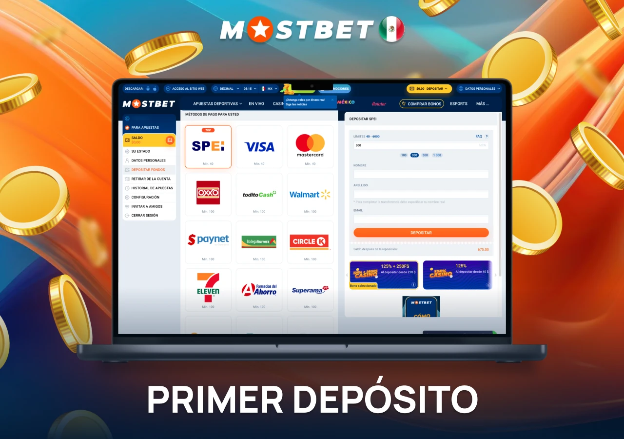 Opciones disponibles para realizar tu primer depósito en Mostbet